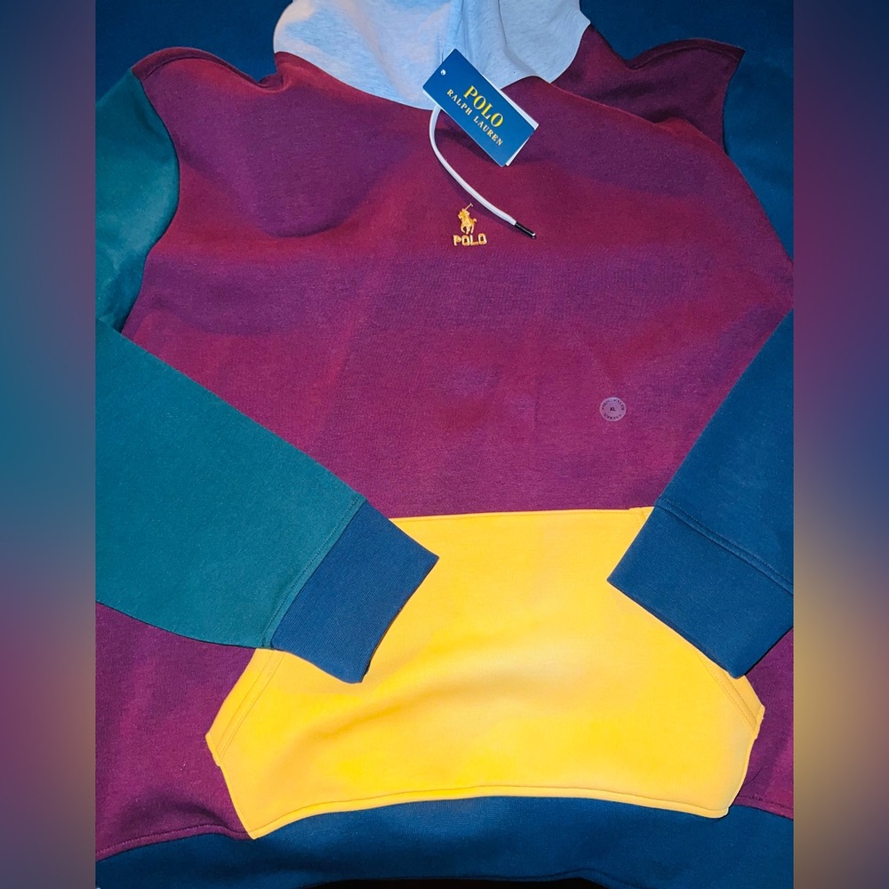Fleece Multi Color Polo Hoodie